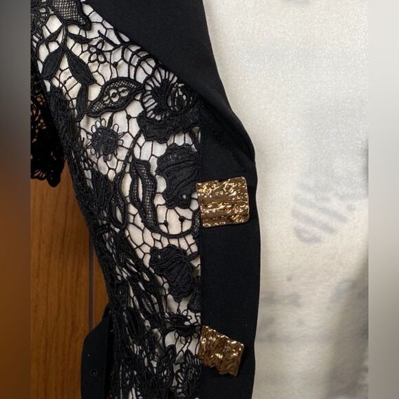 Self-Portrait Button-Up Laced Midi Dress size 2 - Picture 10 of 15